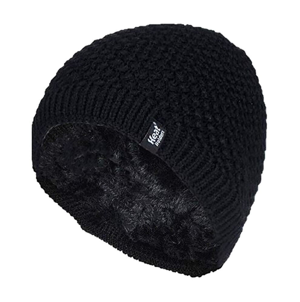 Heat Holders - Womens Knitted Style Fleece Lined Warm Thermal Winter Beanie Hat - Picture 8 of 27