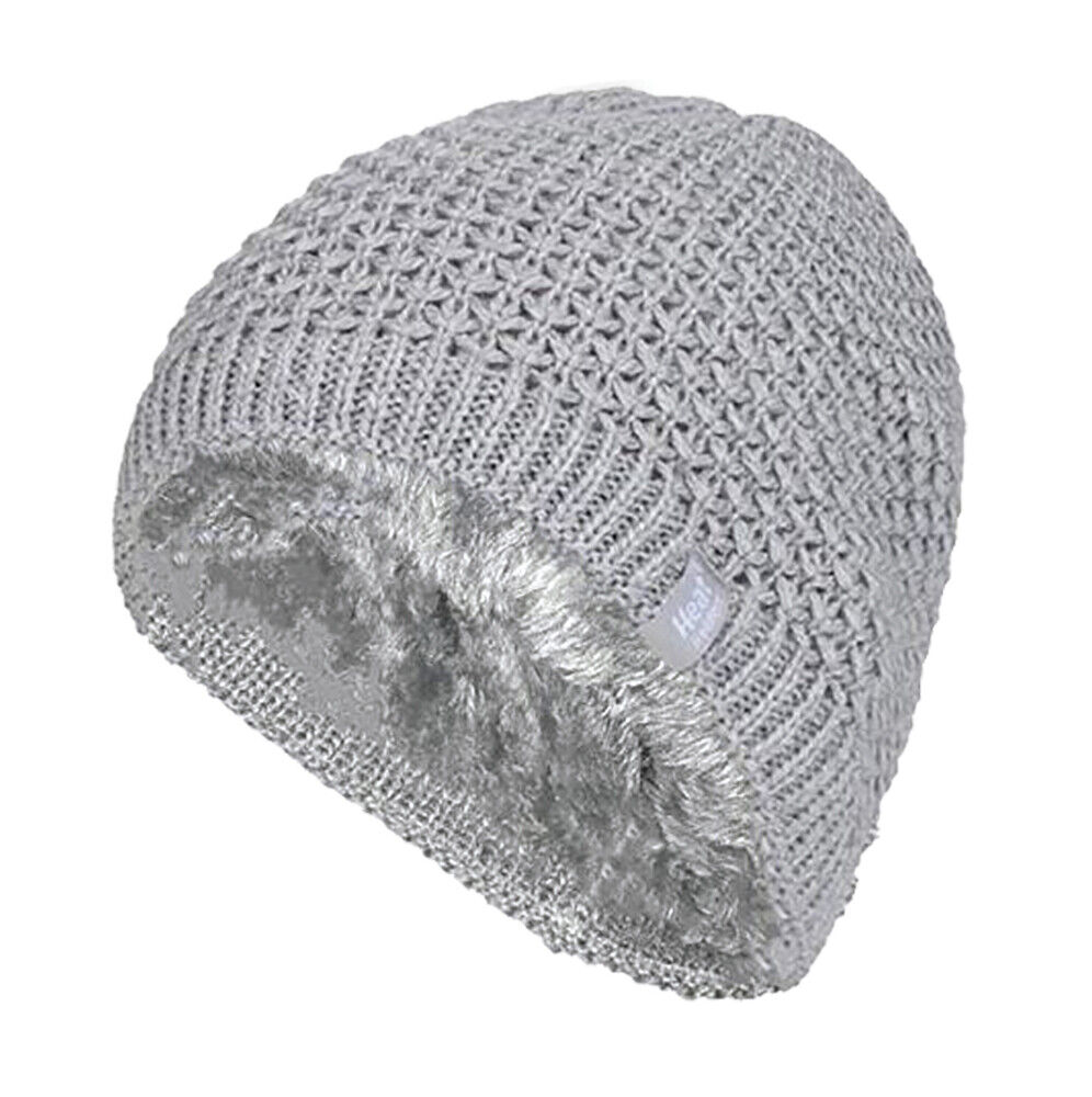 Heat Holders - Womens Knitted Style Fleece Lined Warm Thermal Winter Beanie Hat - Picture 12 of 27