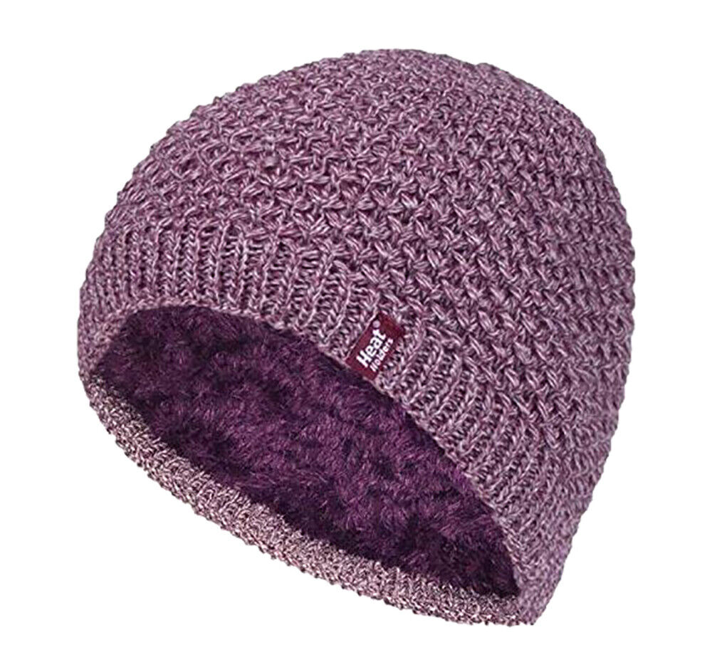 Heat Holders - Womens Knitted Style Fleece Lined Warm Thermal Winter Beanie Hat - Picture 16 of 27