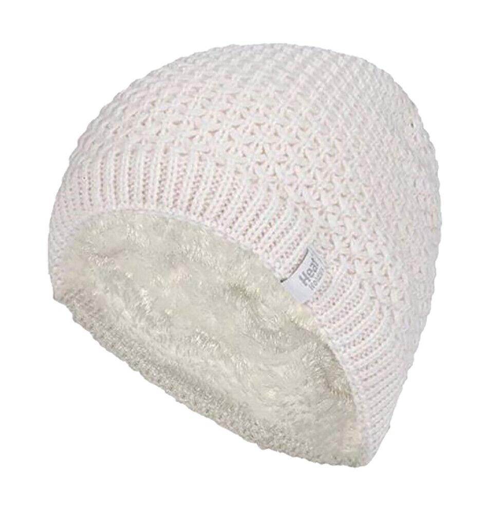 Heat Holders - Womens Knitted Style Fleece Lined Warm Thermal Winter Beanie Hat - Picture 24 of 27