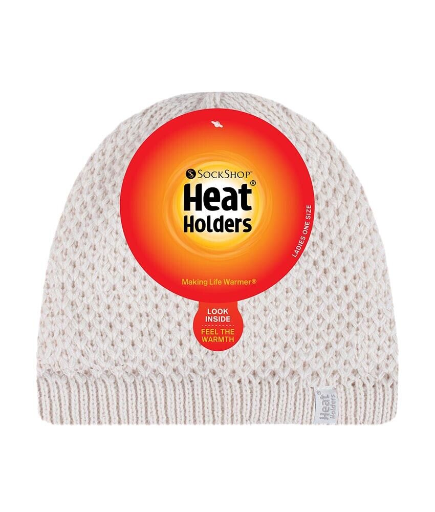 Heat Holders - Womens Knitted Style Fleece Lined Warm Thermal Winter Beanie Hat - Picture 25 of 27