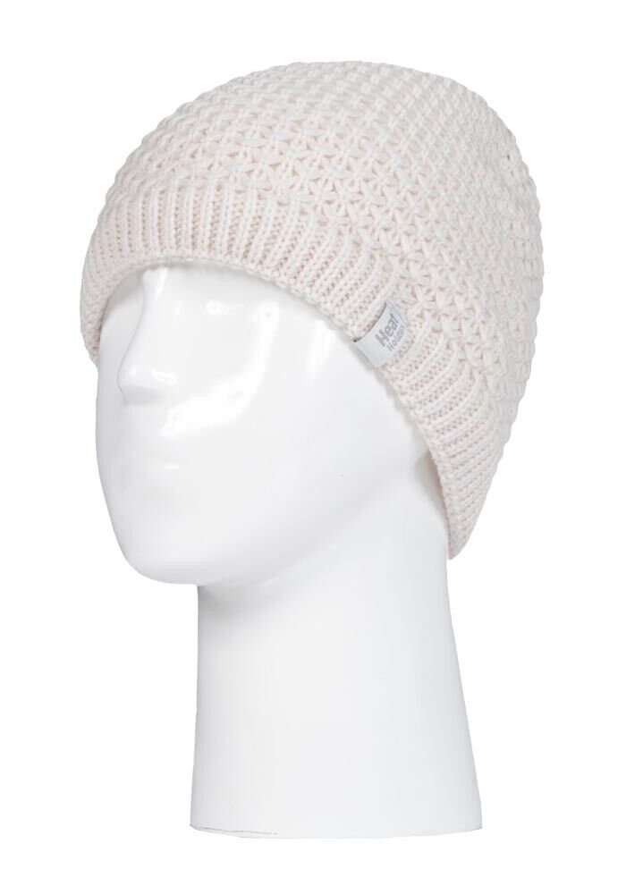 Heat Holders - Womens Knitted Style Fleece Lined Warm Thermal Winter Beanie Hat - Picture 26 of 27