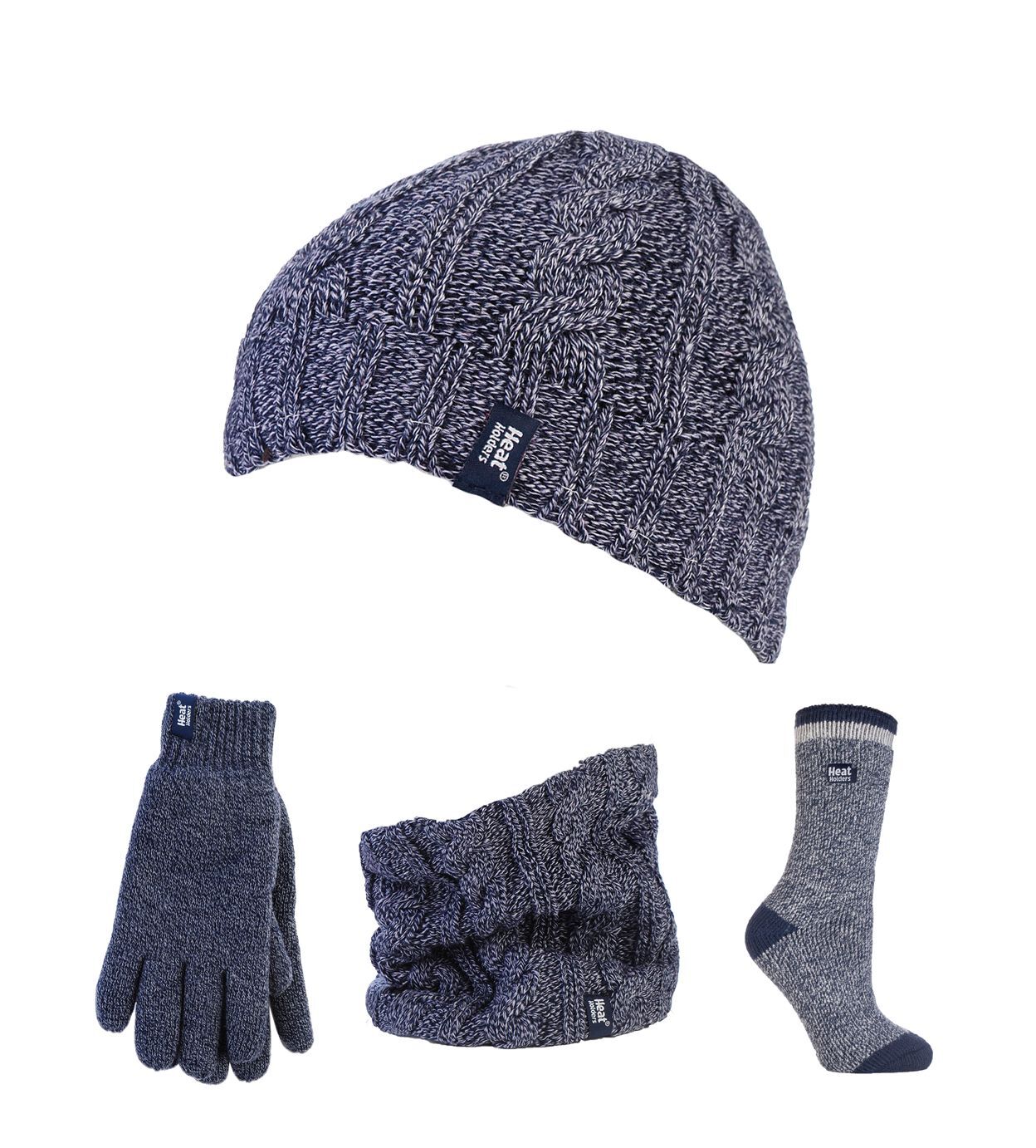 Soportes térmicos - Juego de guantes de sombrero térmico de punto para mujer, calentador de cuello y calcetines de invierno - Imagen 22 de 66