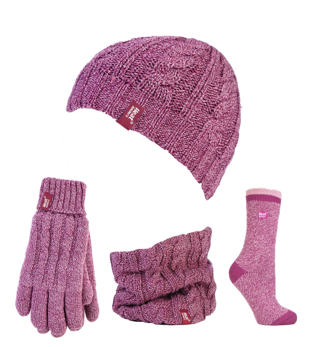Soportes térmicos - Juego de guantes de sombrero térmico de punto para mujer, calentador de cuello y calcetines de invierno - Imagen 58 de 66