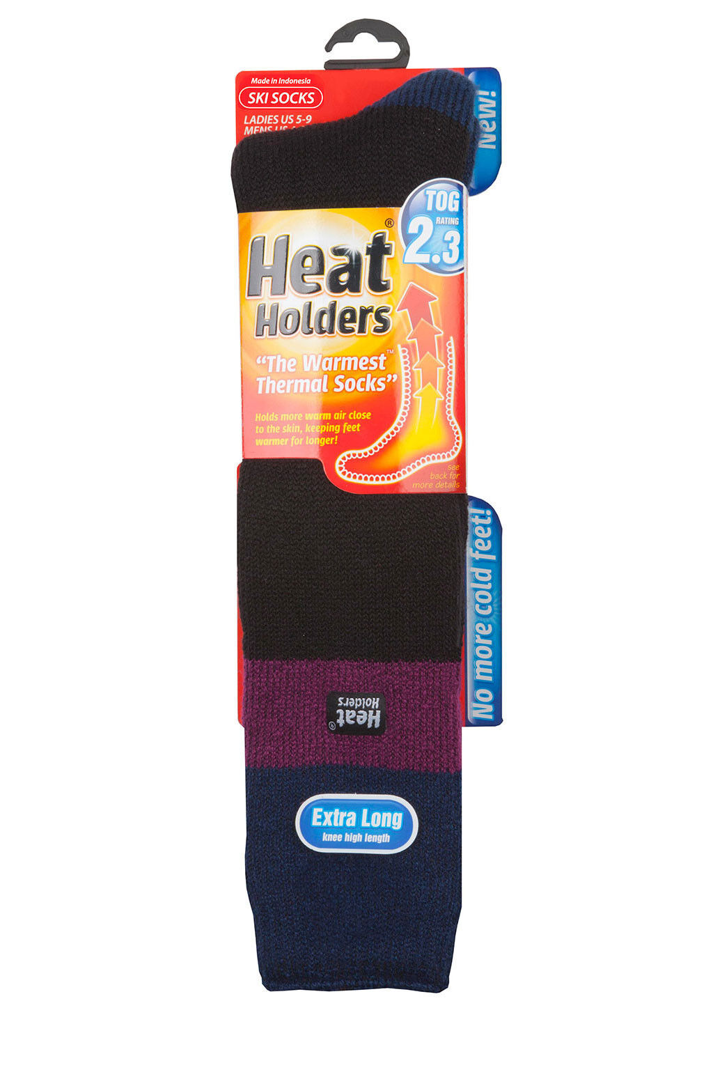 Heat Holders Ladies Soft Touch Leg Length Striped Patterned Snow Ski Socks - Picture 5 of 13