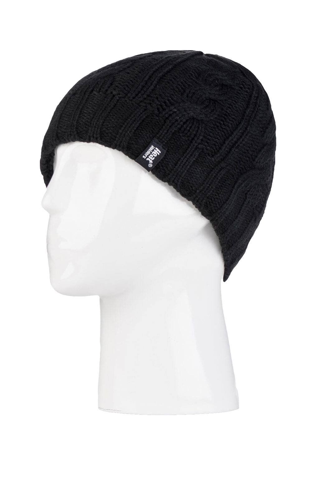 Heat Holders - Womens 3.4 TOG Fleece Lined Cable Knit Thermal Winter Hat - Picture 4 of 17