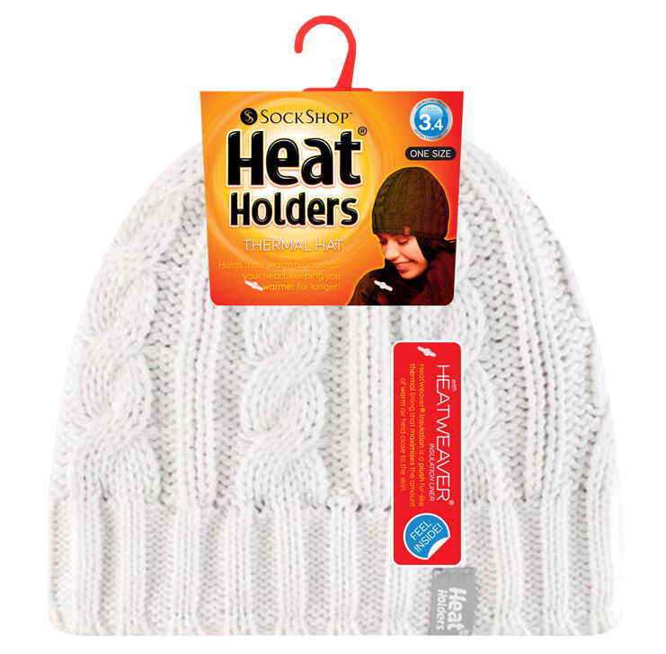Heat Holders - Womens 3.4 TOG Fleece Lined Cable Knit Thermal Winter Hat - Picture 17 of 17