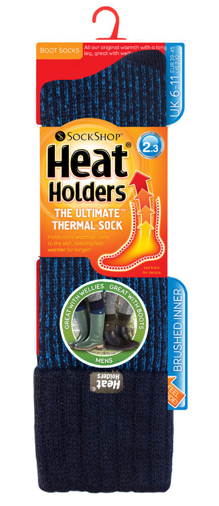 Heat Holders Mens Thermal Long Ribbed Boot Socks 6-11 UK, 39-45 EU, 7-12 US - Picture 2 of 7