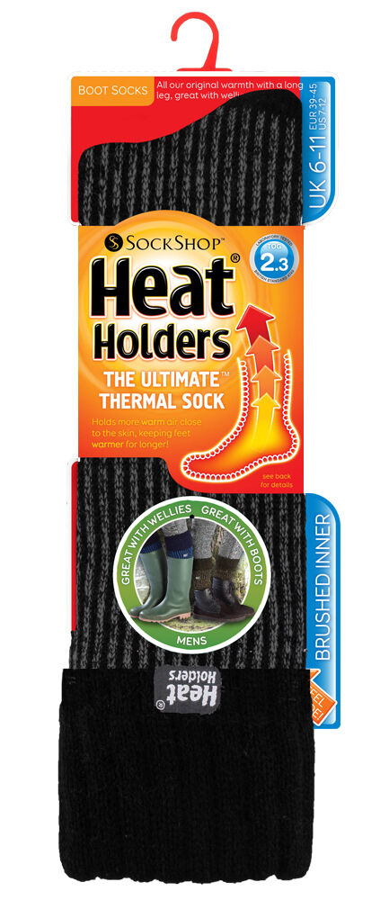 Heat Holders Mens Thermal Long Ribbed Boot Socks 6-11 UK, 39-45 EU, 7-12 US - Picture 4 of 7
