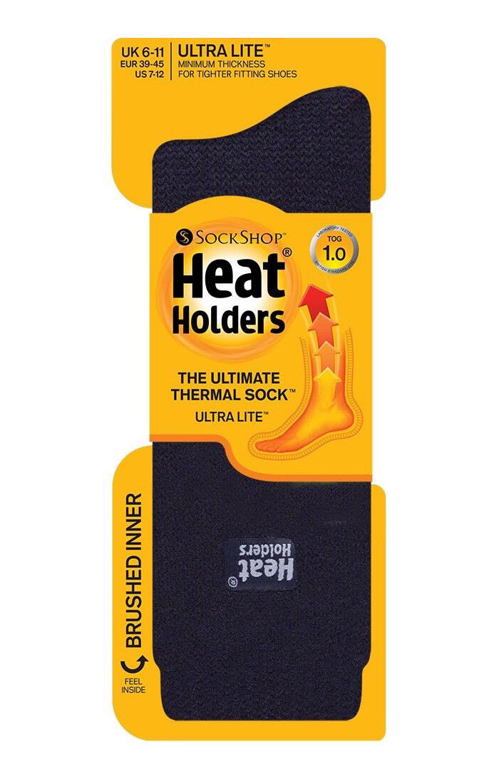 Heat Holders Ultra Lite - Mens Thin 1 TOG Winter Lightweight Thermal Dress Socks - Picture 9 of 9