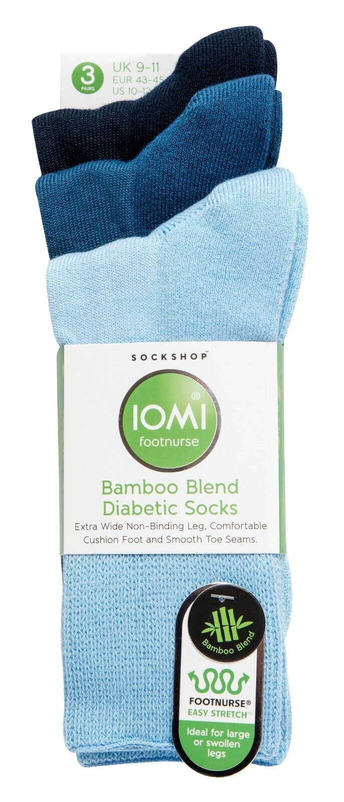 IOMI - Paquete de 3 calcetines diabéticos de bambú extra anchos | Para hombres y damas - Imagen 12 de 22
