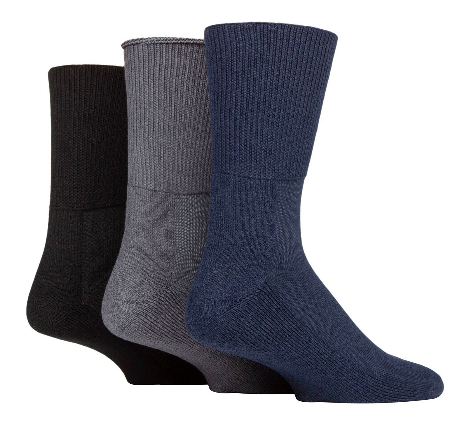 IOMI - Paquete de 3 calcetines diabéticos de bambú extra anchos | Para hombres y damas - Imagen 13 de 22