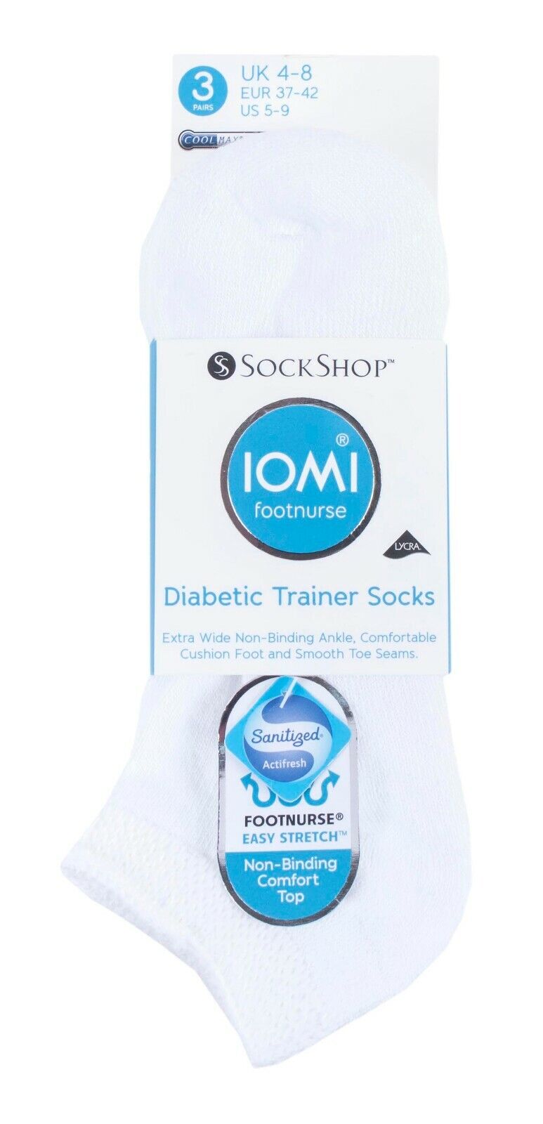 IOMI - 3 Pares Calcetines Deportivos Acolchados para Diabéticos para Pies y Tobillos Hinchados - Imagen 8 de 9