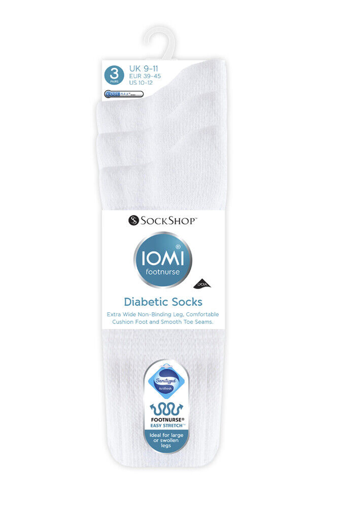 IOMI - 3er-Pack extra breite nicht elastische Diabetikersocken für Herren und Damen für geschwollene Beine - Bild 9 von 9