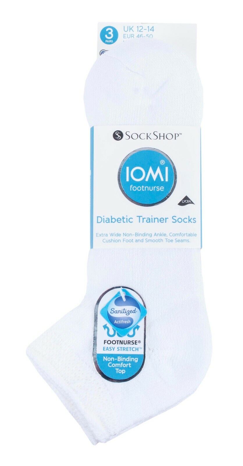 IOMI - 3 Paar extra breite lose Baumwoll-Trainer-Diabetikersocken für geschwollene Knöchel - Bild 7 von 7