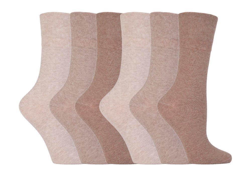 IOMI - 6er pack damen ohne gummi weitschaft baumwolle diabetikersocken 8 farben - Picture 12 of 35