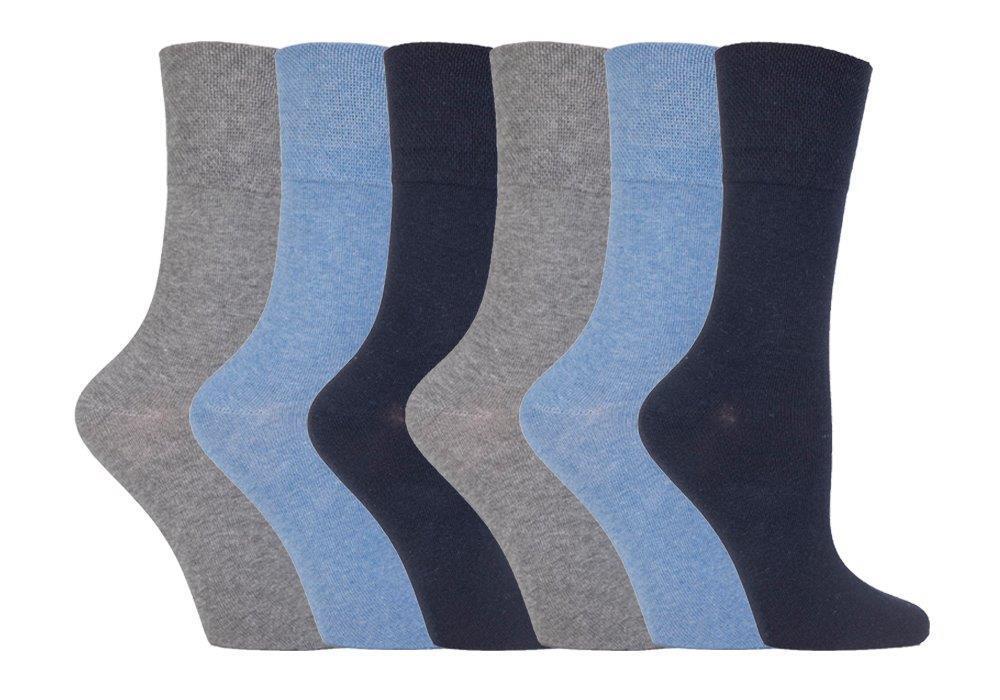 IOMI - 6er pack damen ohne gummi weitschaft baumwolle diabetikersocken 8 farben - Picture 15 of 35