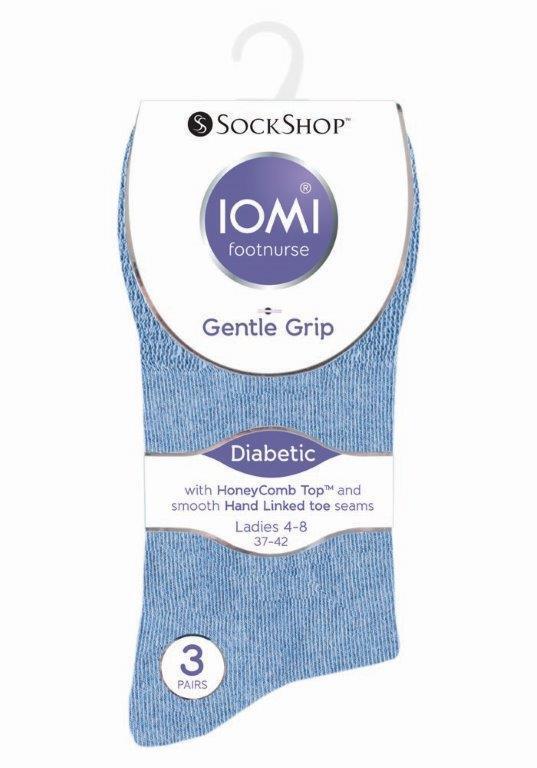 IOMI - 6er pack damen ohne gummi weitschaft baumwolle diabetikersocken 8 farben - Picture 16 of 35