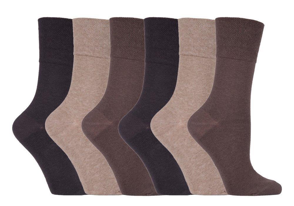 IOMI - 6er pack damen ohne gummi weitschaft baumwolle diabetikersocken 8 farben - Picture 18 of 35
