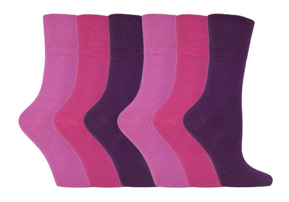 IOMI - 6er pack damen ohne gummi weitschaft baumwolle diabetikersocken 8 farben - Picture 21 of 35