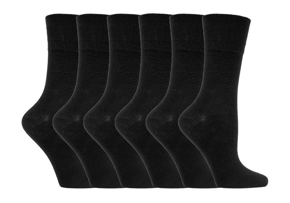 IOMI - 6er pack damen ohne gummi weitschaft baumwolle diabetikersocken 8 farben - Picture 24 of 35
