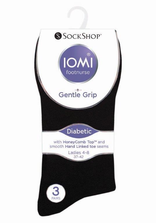 IOMI - 6er pack damen ohne gummi weitschaft baumwolle diabetikersocken 8 farben - Picture 25 of 35