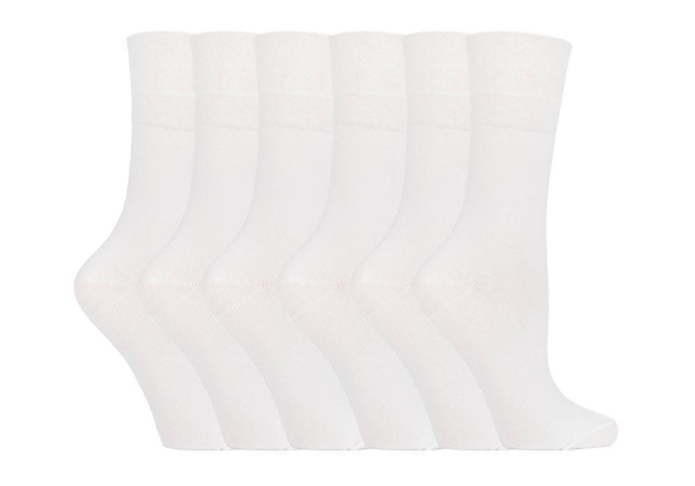 IOMI - 6er pack damen ohne gummi weitschaft baumwolle diabetikersocken 8 farben - Picture 27 of 35