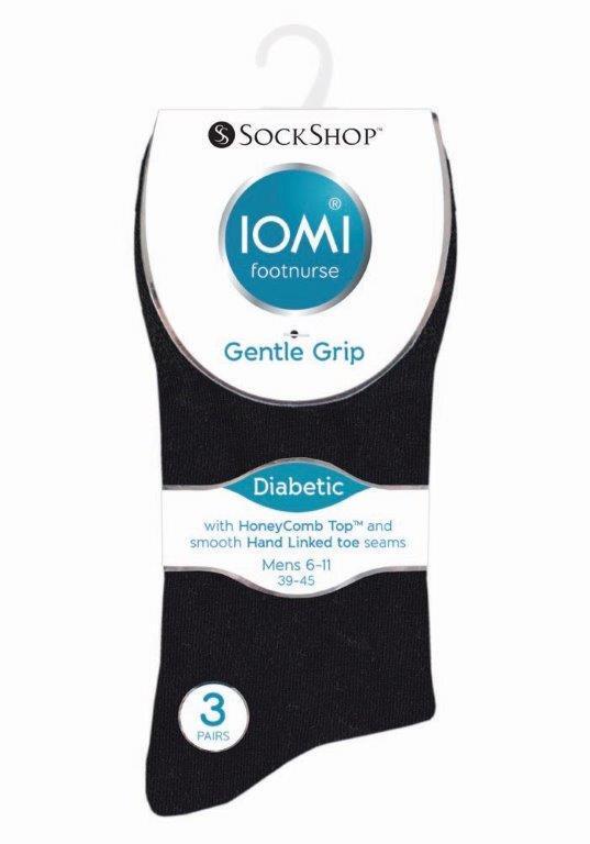 IOMI - 6er-Pack dünne extra breite lose Oberteil nicht elastische Baumwoll-Diabetikersocken für Herren - Bild 15 von 25