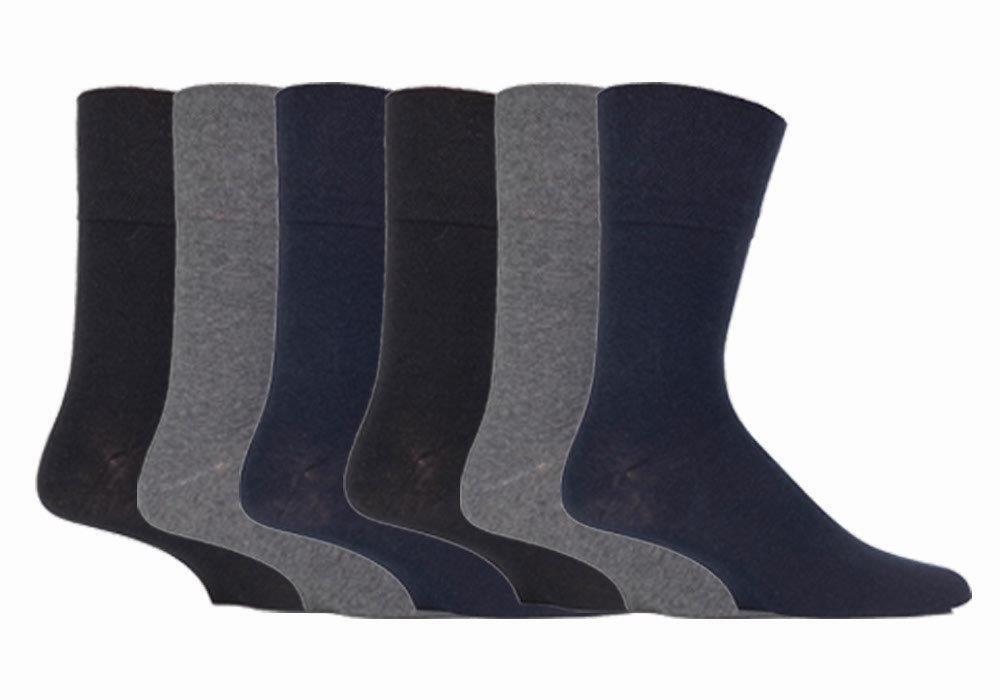 IOMI - 6er-Pack dünne extra breite lose Oberteil nicht elastische Baumwoll-Diabetikersocken für Herren - Bild 20 von 25