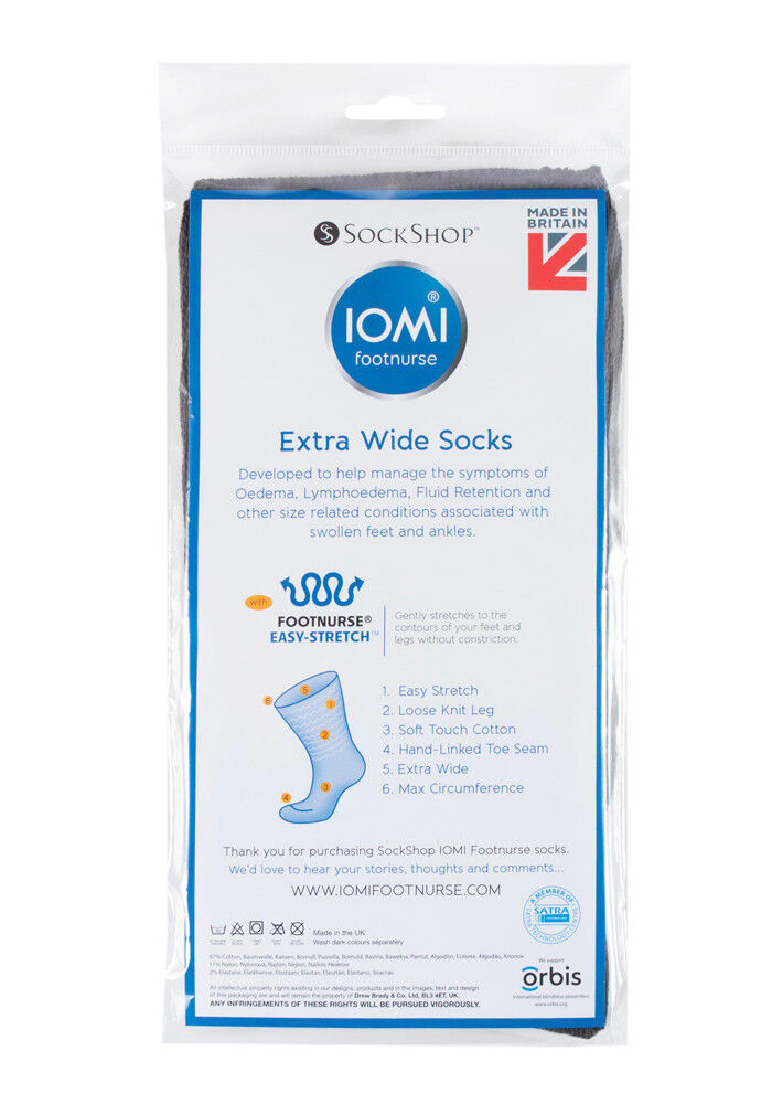IOMI Footnurse - Uomo Donna Edema Extra Largo Calzini Calze 4 Formati e 5 Colori - Foto 15 di 15