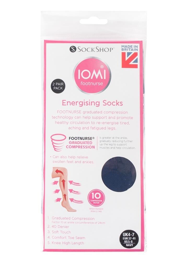 IOMI - 2 Paar Damen Kompressions Knie hochenergetisierende Socken 4-7 UK, 37-40 EUR - Bild 10 von 16