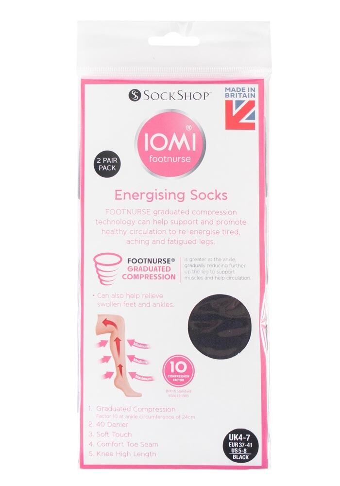 IOMI - 2 Paar Damen Kompressions Knie hochenergetisierende Socken 4-7 UK, 37-40 EUR - Bild 12 von 16