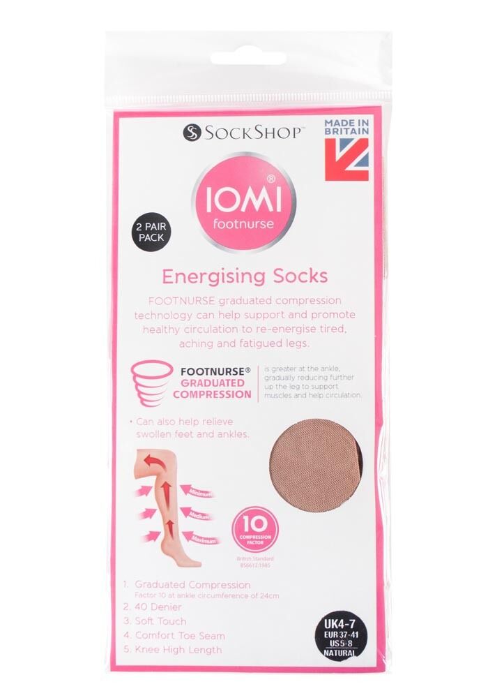 IOMI - 2 Paar Damen Kompressions Knie hochenergetisierende Socken 4-7 UK, 37-40 EUR - Bild 14 von 16