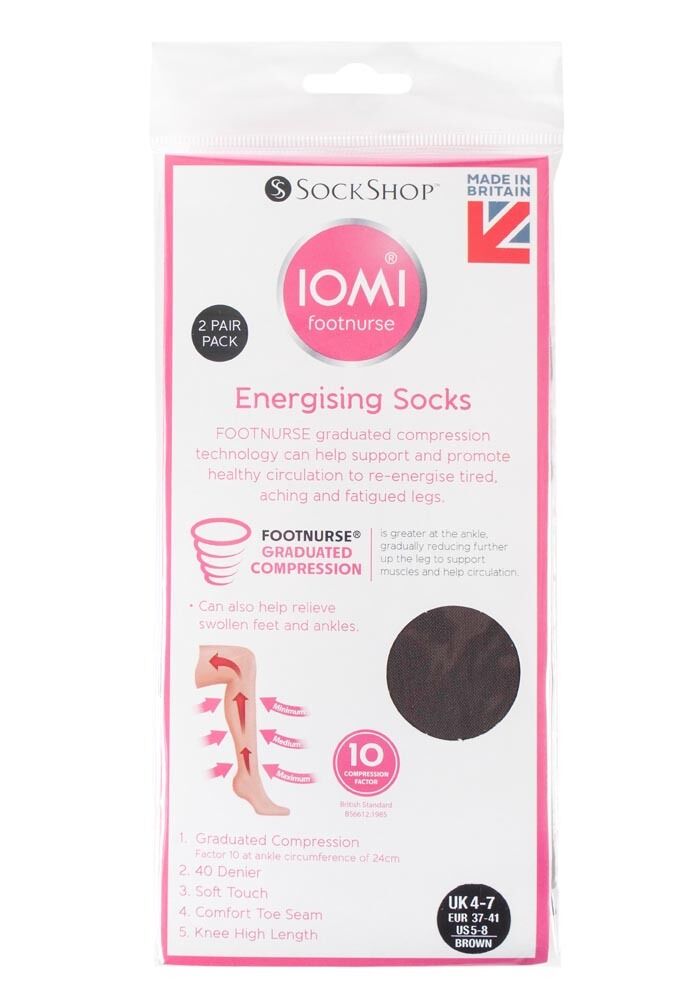 IOMI - 2 Paar Damen Kompressions Knie hochenergetisierende Socken 4-7 UK, 37-40 EUR - Bild 16 von 16