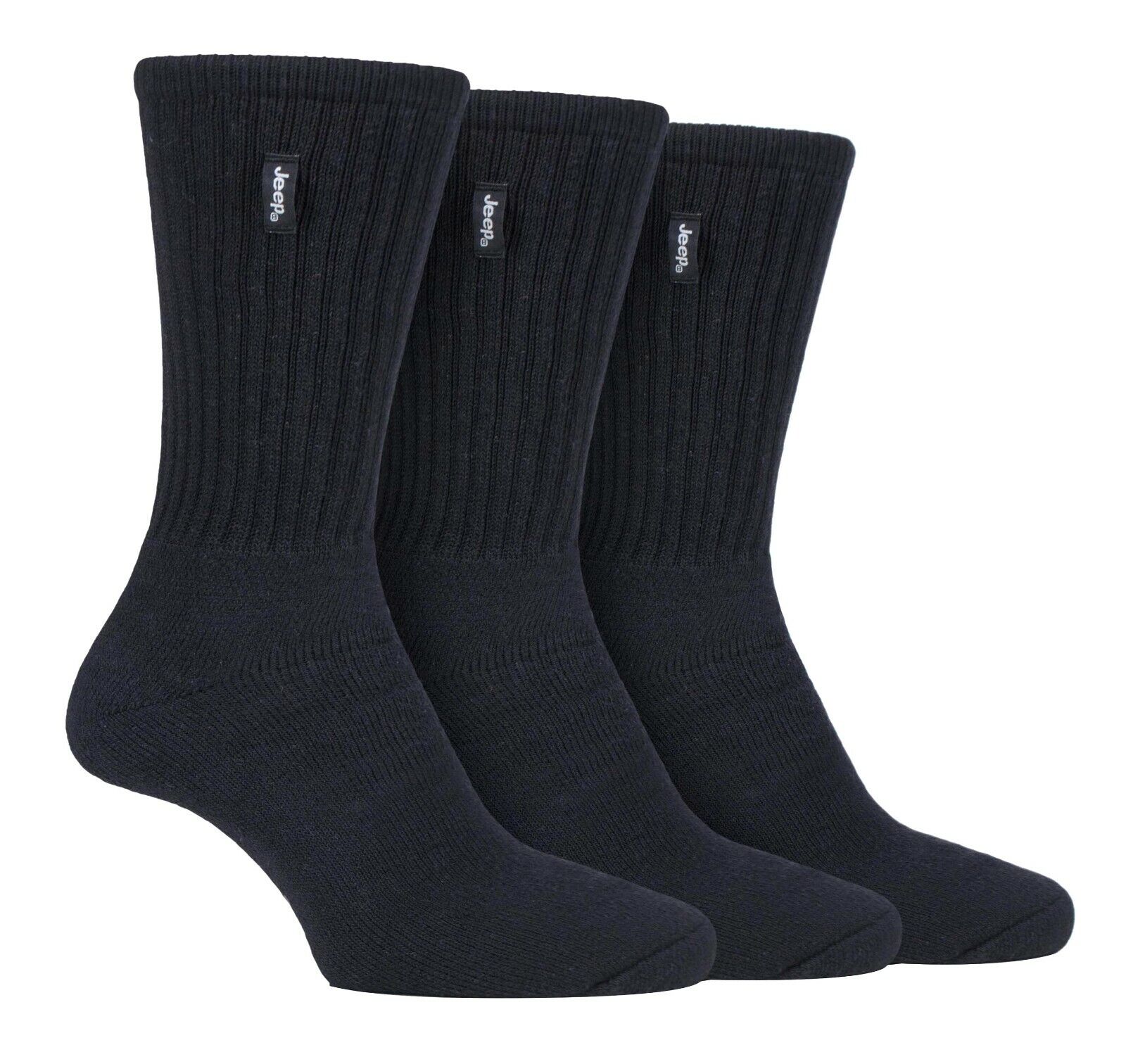 JEEP - 3 Pairs Mens Vintage Cotton Cushioned Socks for Hiking Boots - Picture 2 of 9