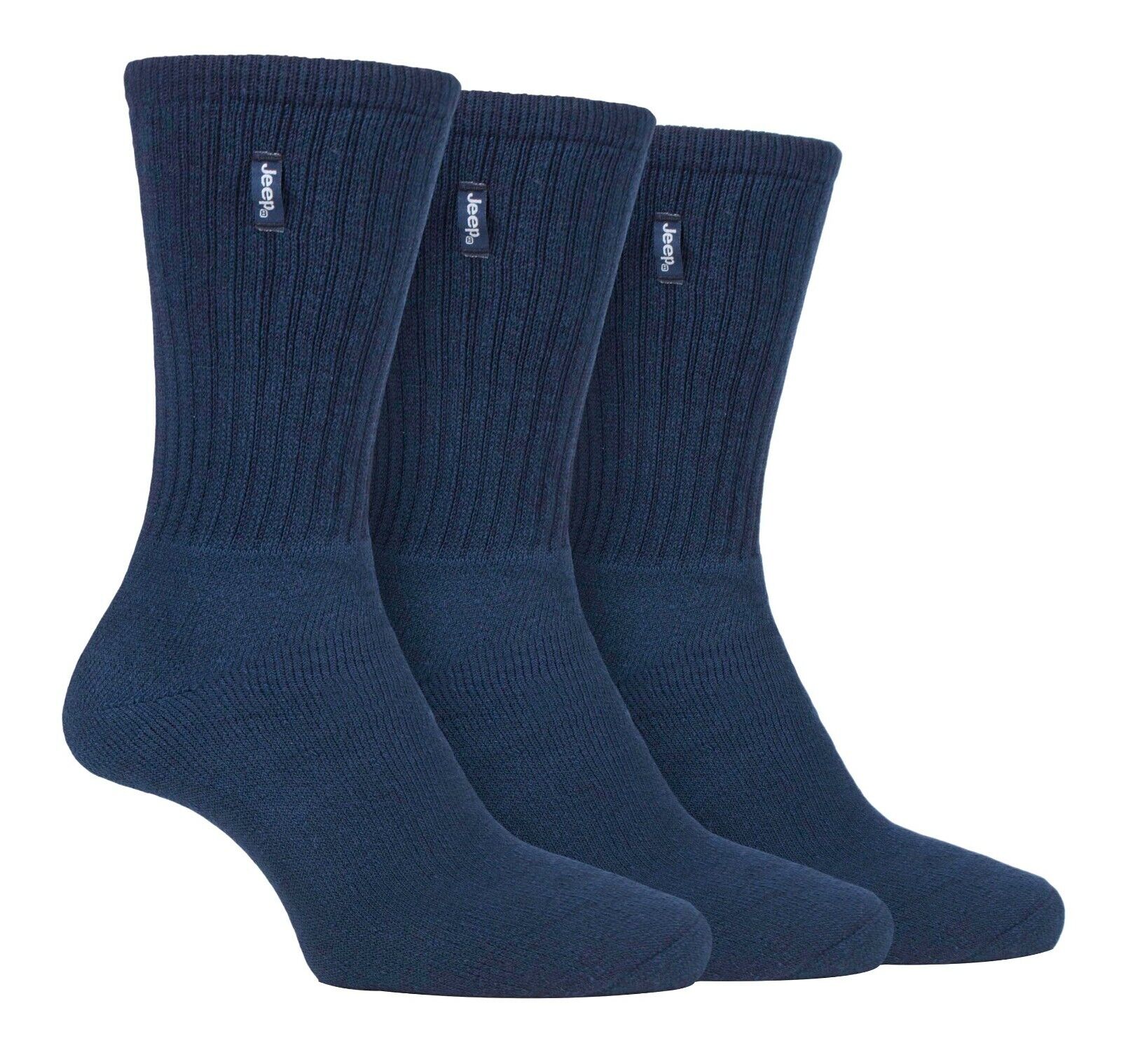 JEEP - 3 Pairs Mens Vintage Cotton Cushioned Socks for Hiking Boots - Picture 4 of 9