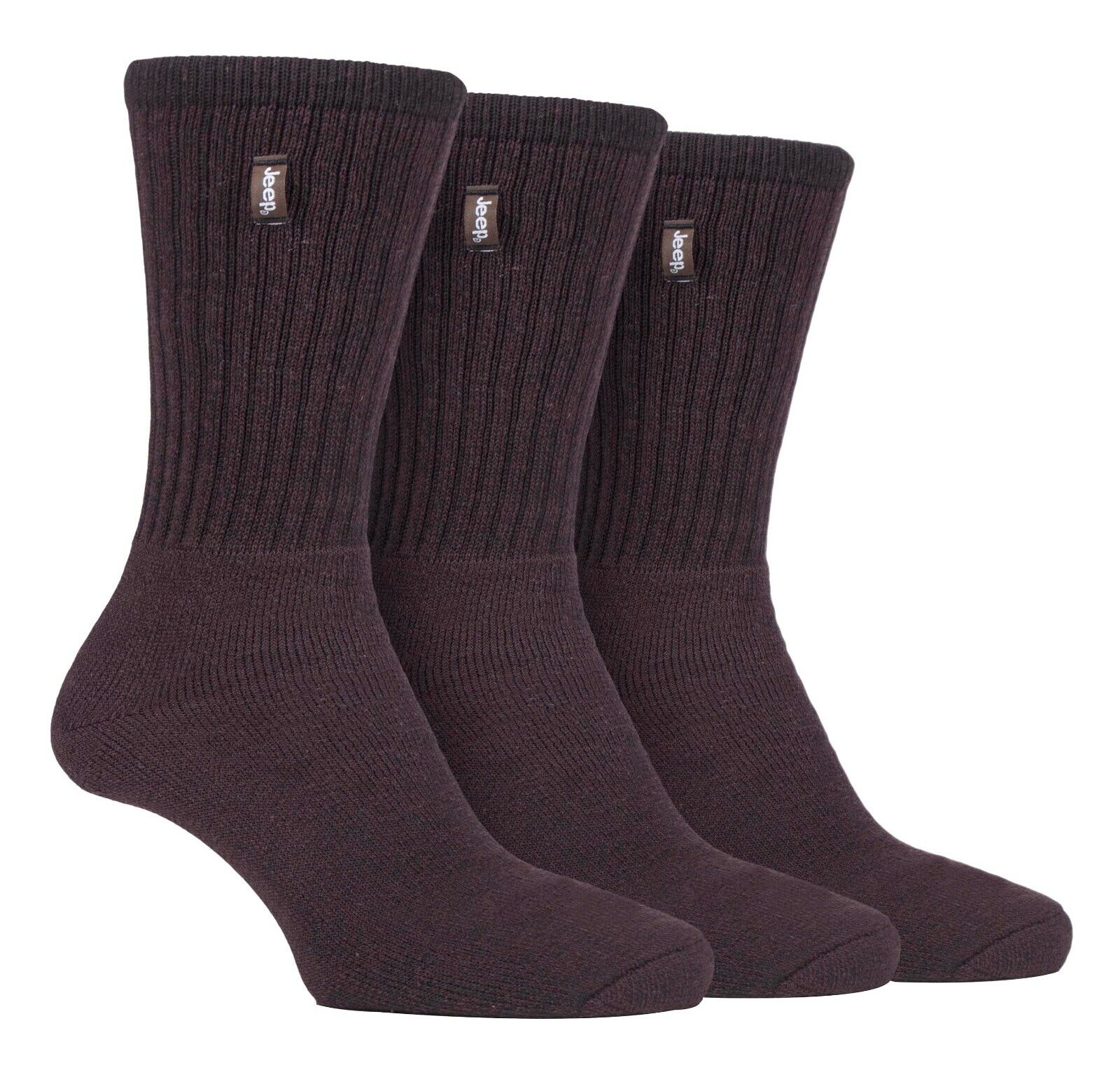 JEEP - 3 Pairs Mens Vintage Cotton Cushioned Socks for Hiking Boots - Picture 6 of 9