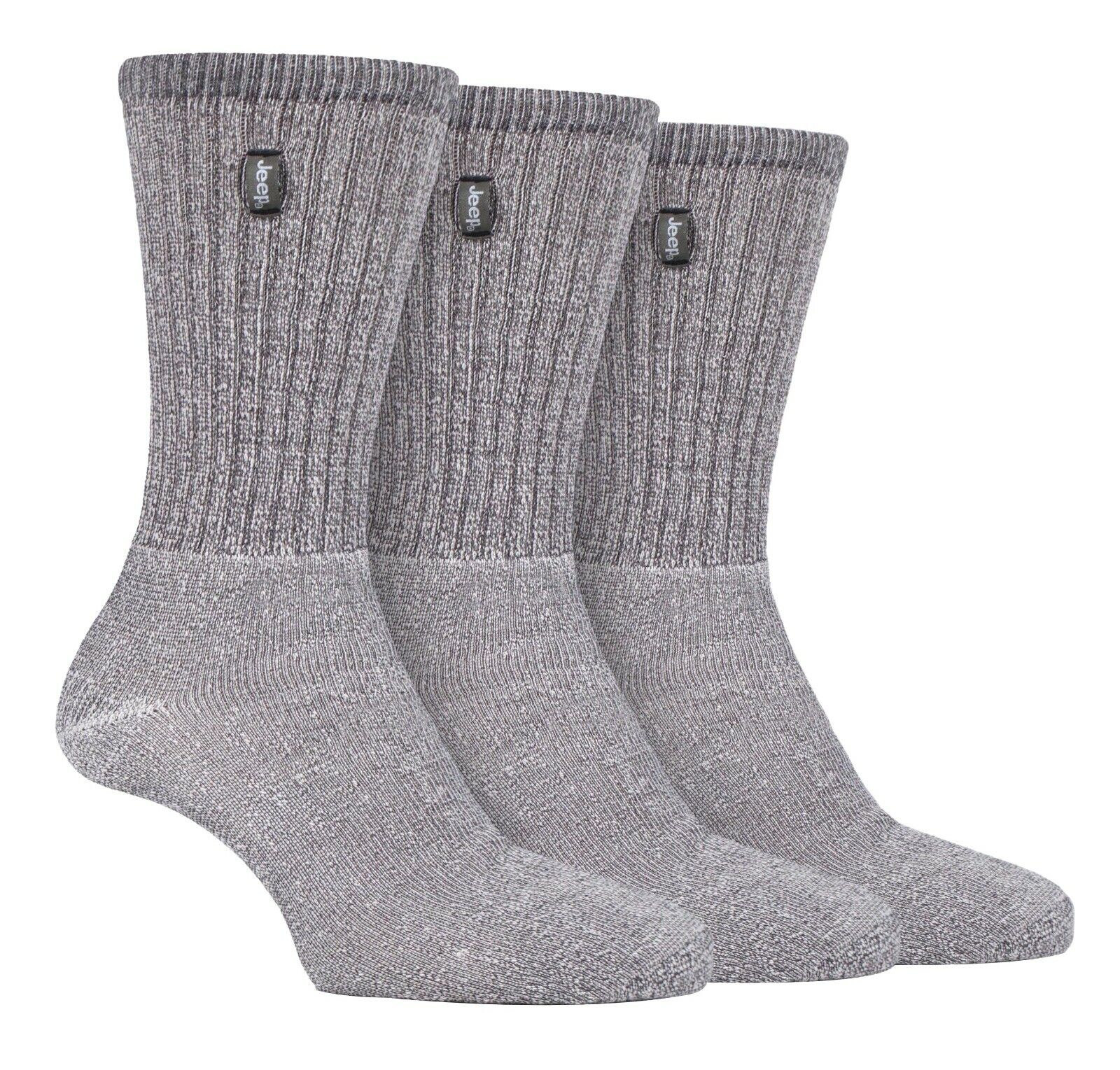 JEEP - 3 Pairs Mens Vintage Cotton Cushioned Socks for Hiking Boots - Picture 8 of 9