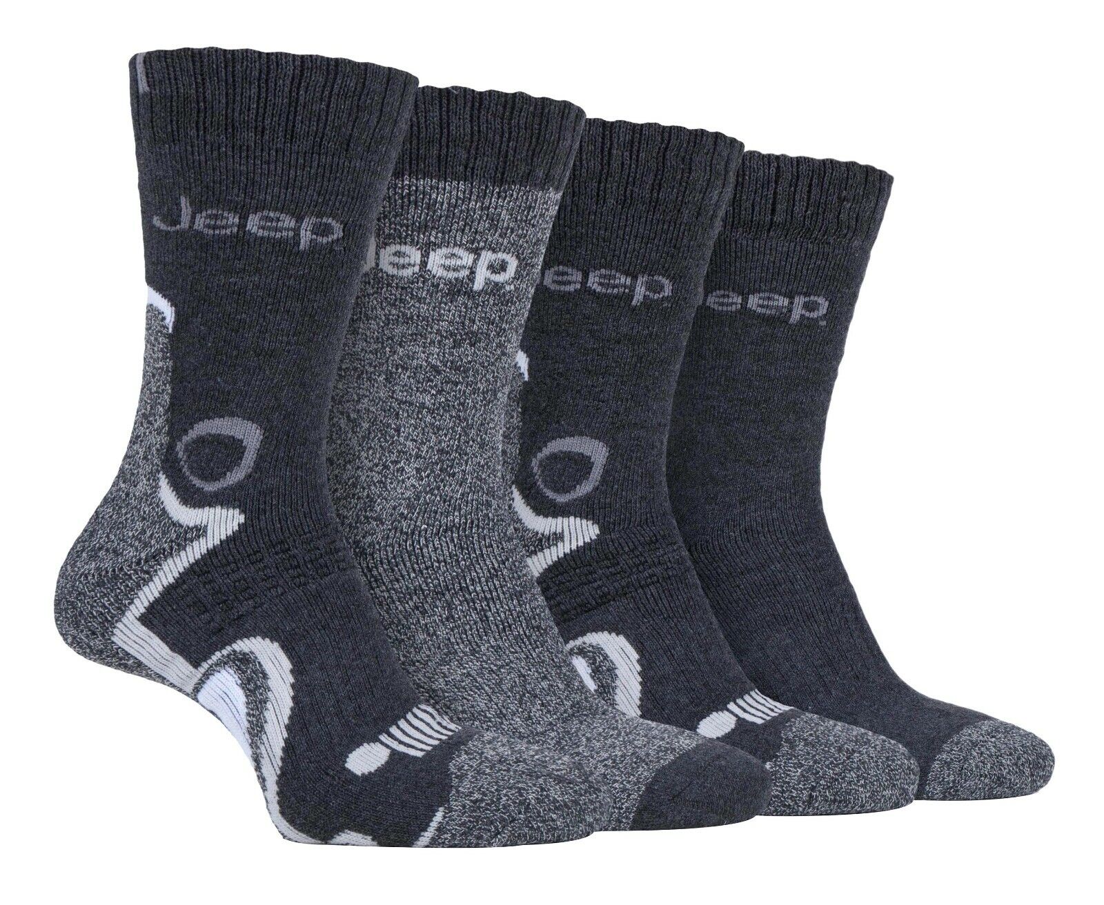 JEEP - 4 pares de calcetines de lujo acolchados gruesos anti ampollas para hombre para senderismo - Imagen 15 de 18