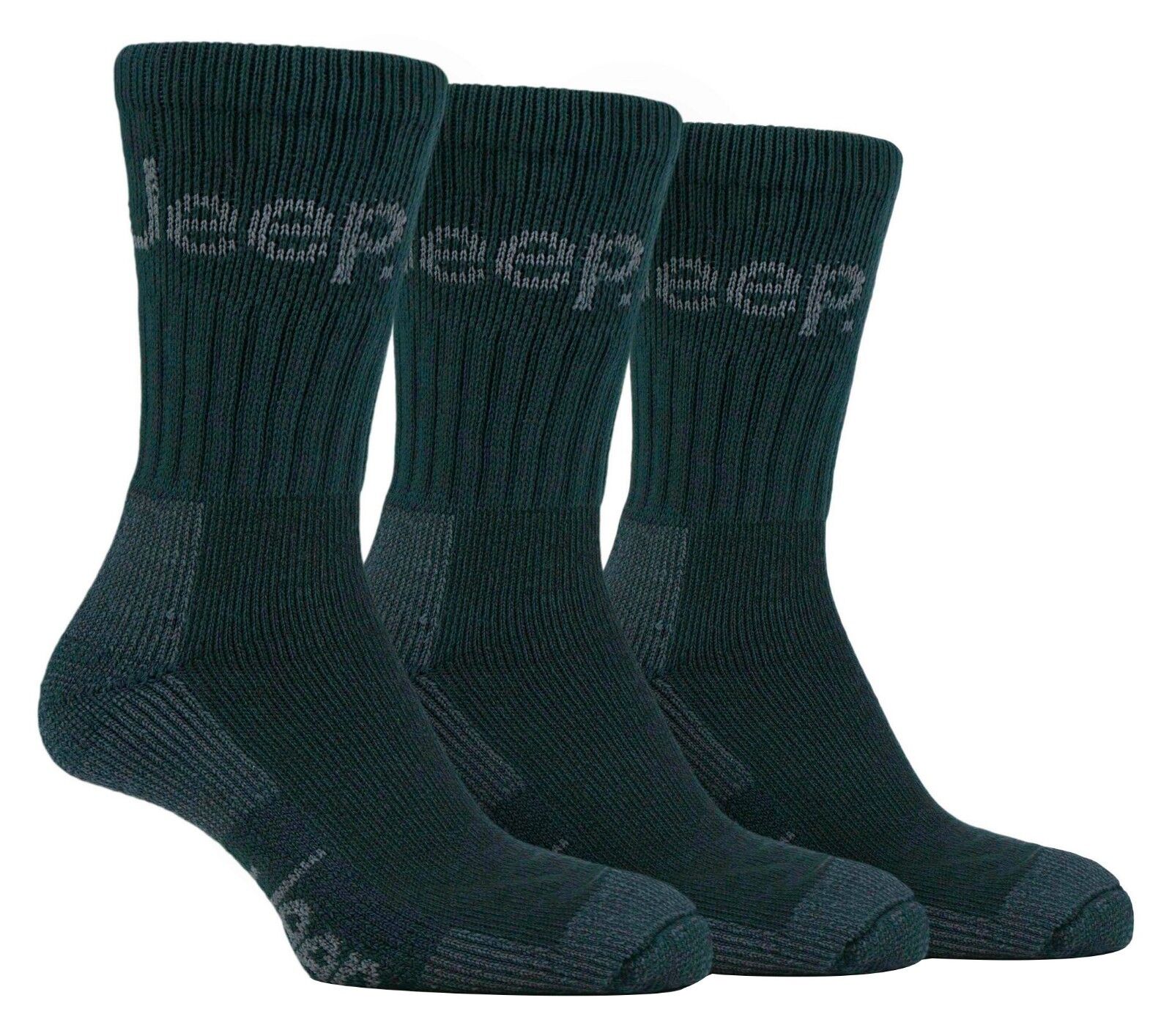 Jeep - 3 pares de calcetines de trabajo con suela acolchada para hombre para caminar senderismo - Imagen 9 de 12