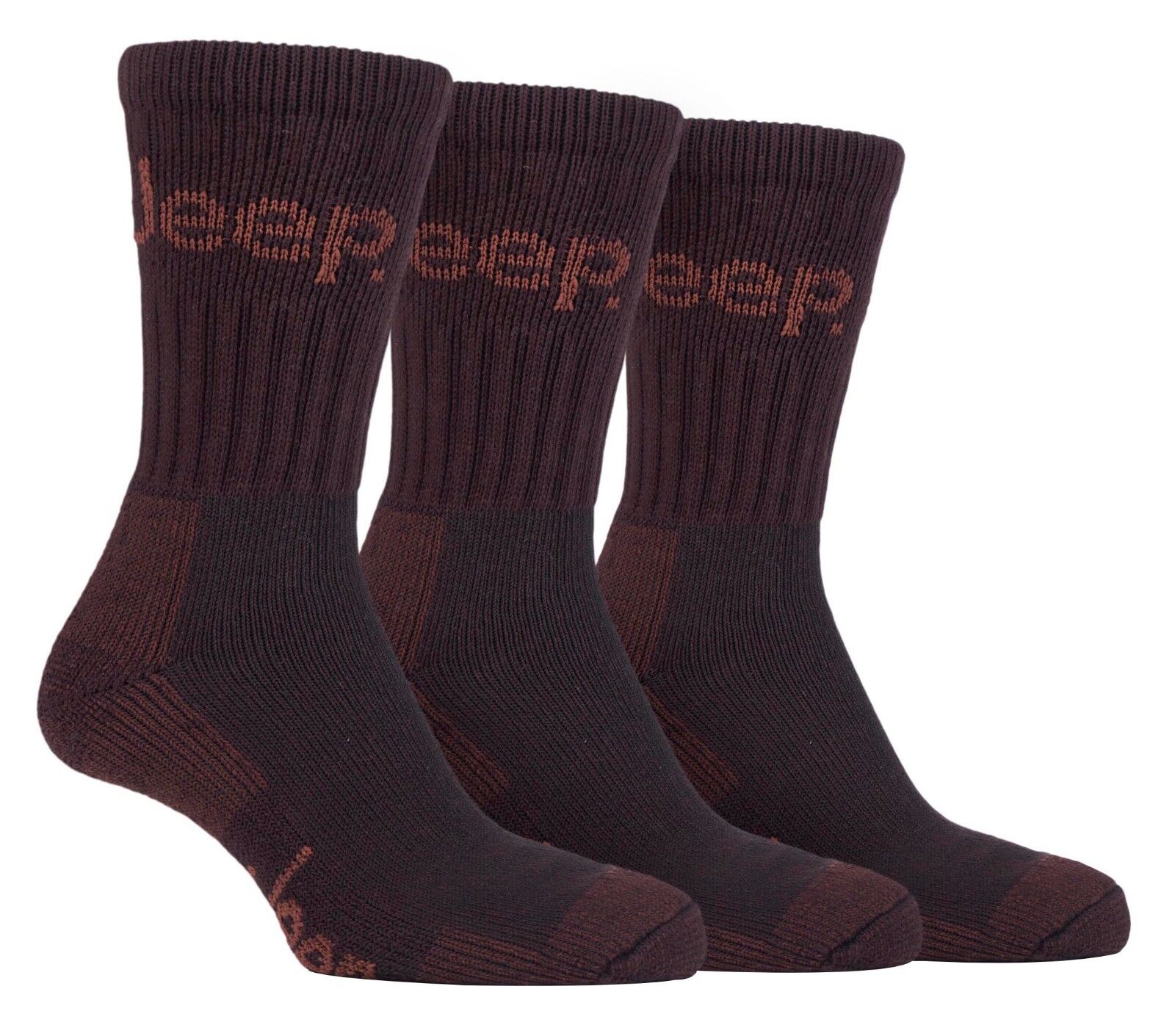 Jeep - 3 pares de calcetines de trabajo con suela acolchada para hombre para caminar senderismo - Imagen 11 de 12