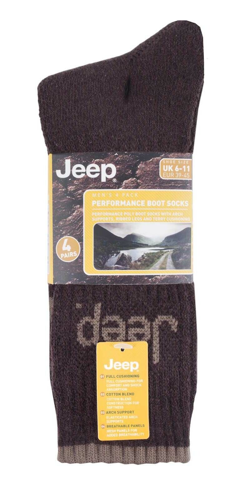 Paquete de 4 calcetines bota acolchados Jeep rica mezcla de algodón absorción de impactos Terry - Imagen 9 de 17