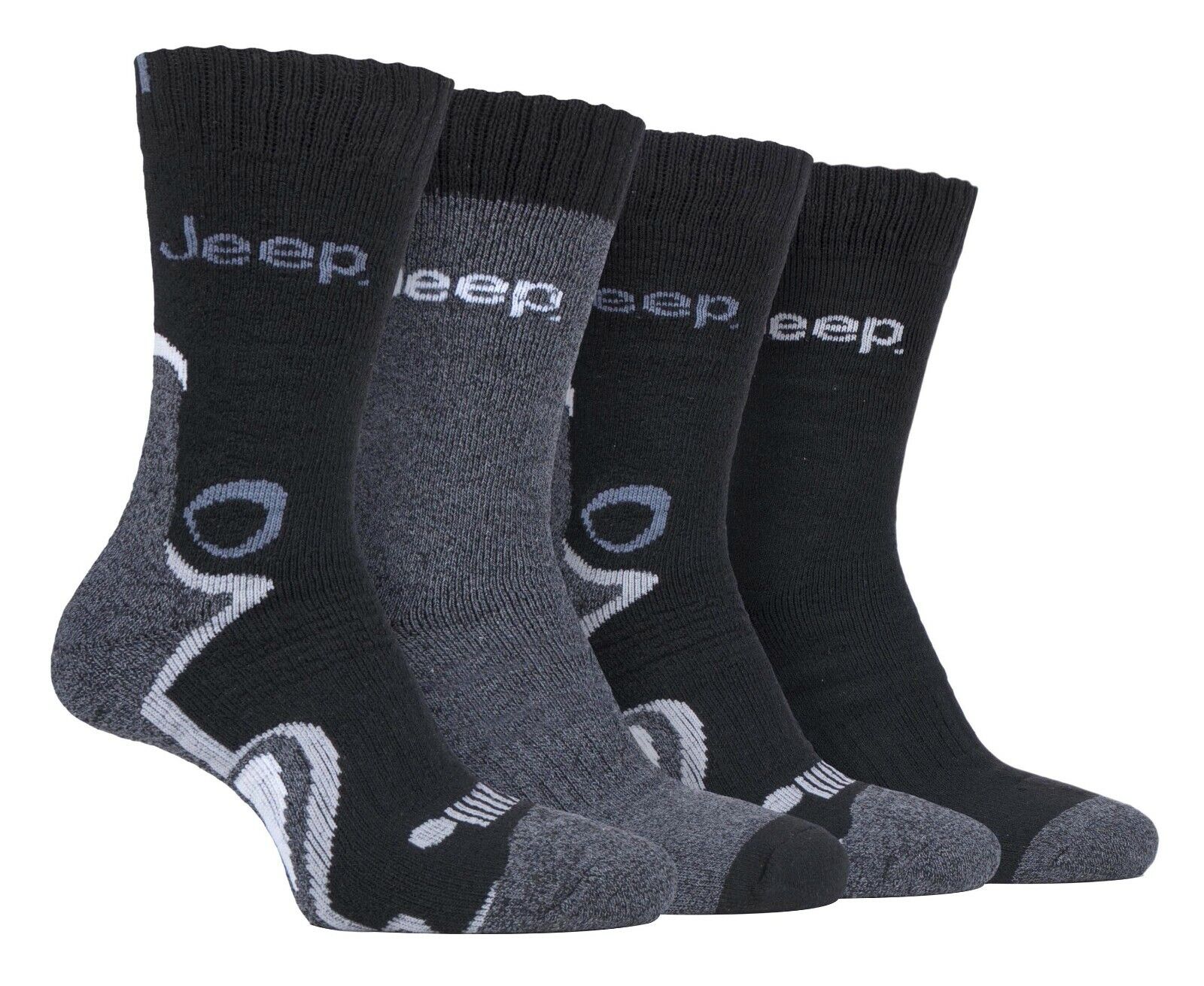 Paquete de 4 calcetines bota acolchados Jeep rica mezcla de algodón absorción de impactos Terry - Imagen 12 de 17