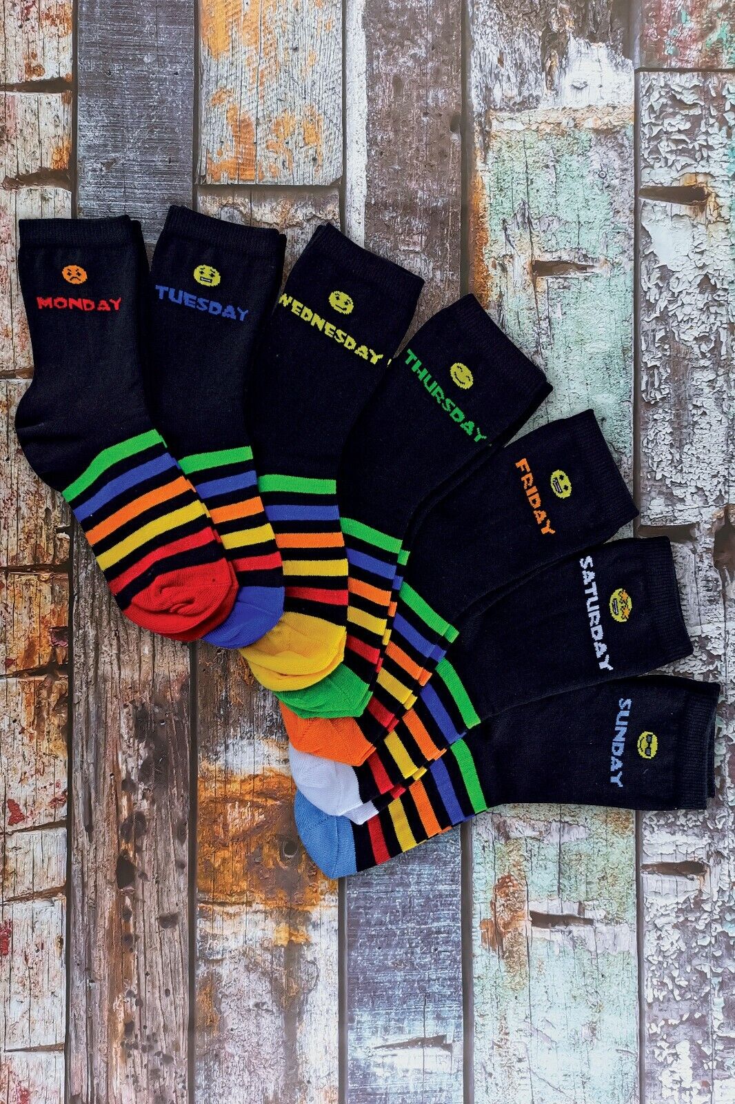 Kids Novelty Every Day of the Week Socks | 7 Pairs | Boys & Girls | School Socks - Picture 7 of 10