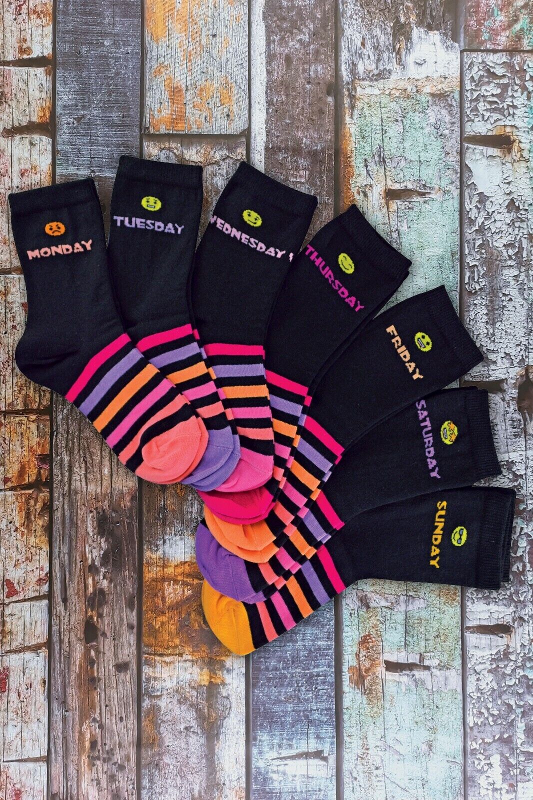 Kids Novelty Every Day of the Week Socks | 7 Pairs | Boys & Girls | School Socks - Picture 10 of 10