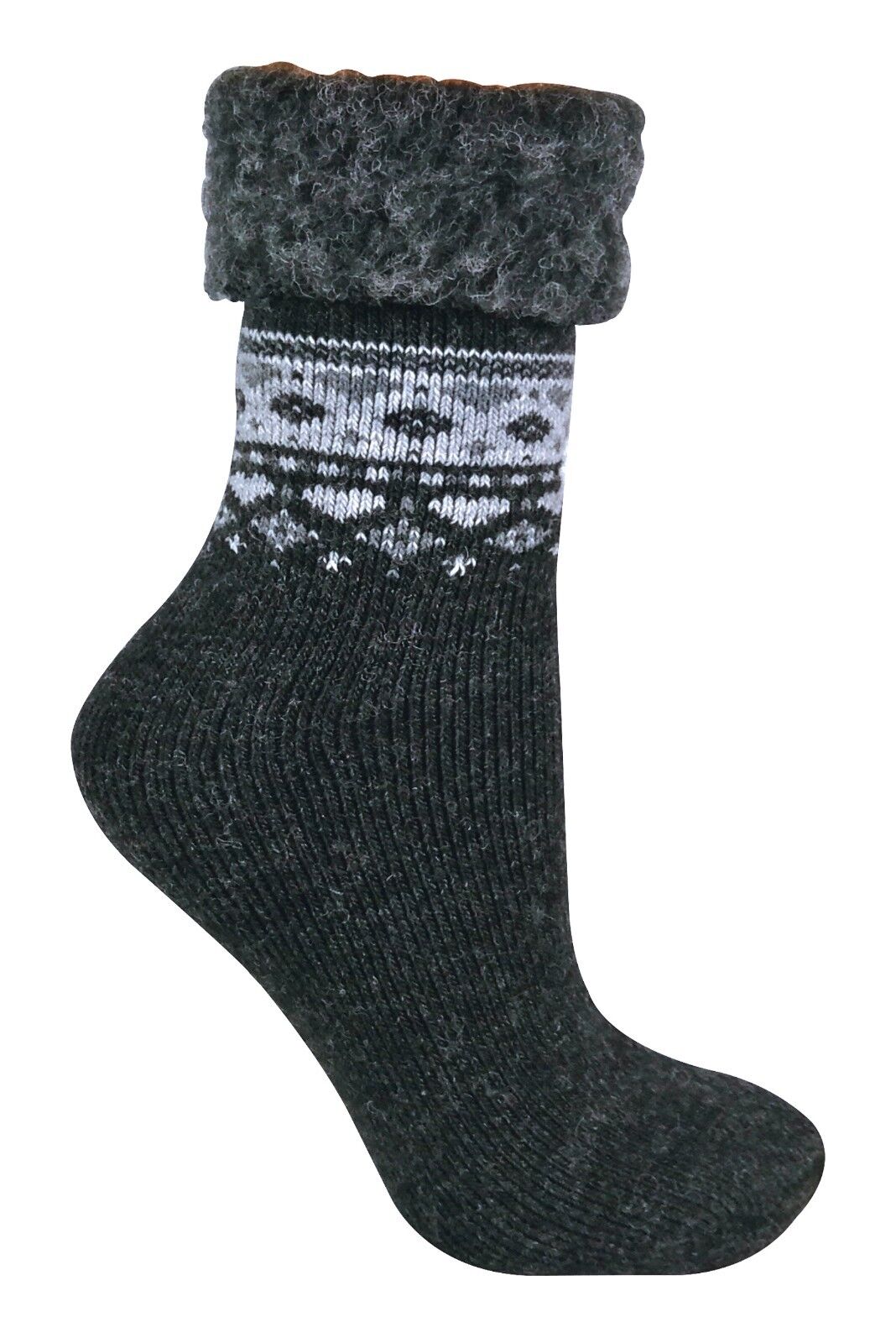 Damen flauschig gemustert Winter warm Thermo Wollmischung Lounge Bett Socken LTOWS - Bild 7 von 54