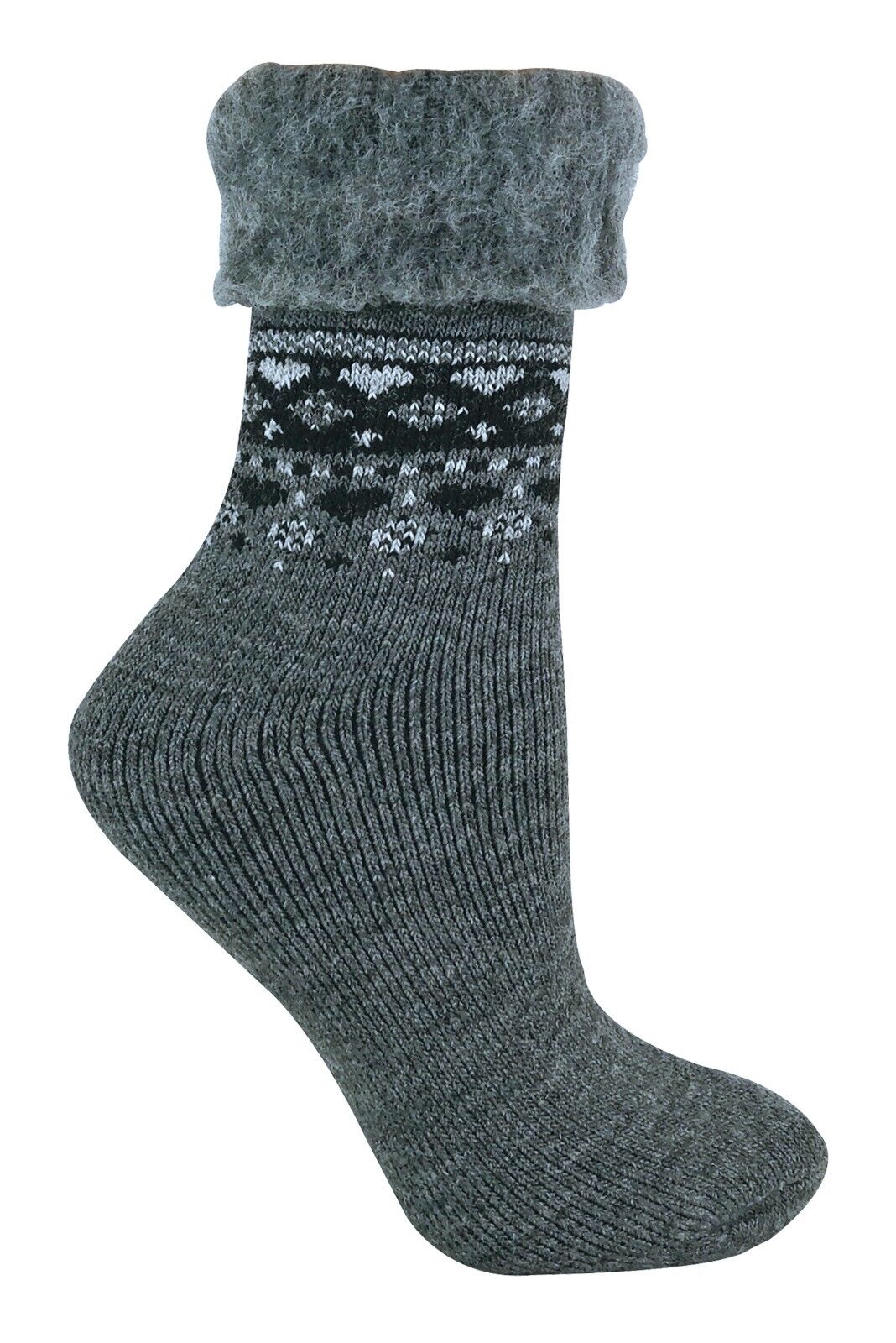 Damen flauschig gemustert Winter warm Thermo Wollmischung Lounge Bett Socken LTOWS - Bild 13 von 54