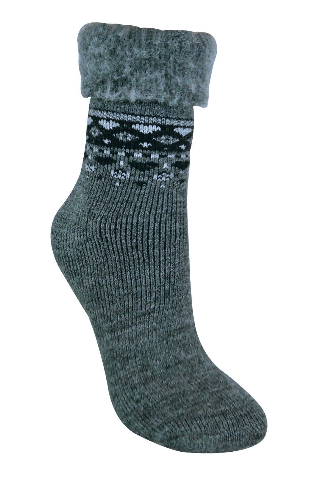 Damen flauschig gemustert Winter warm Thermo Wollmischung Lounge Bett Socken LTOWS - Bild 15 von 54