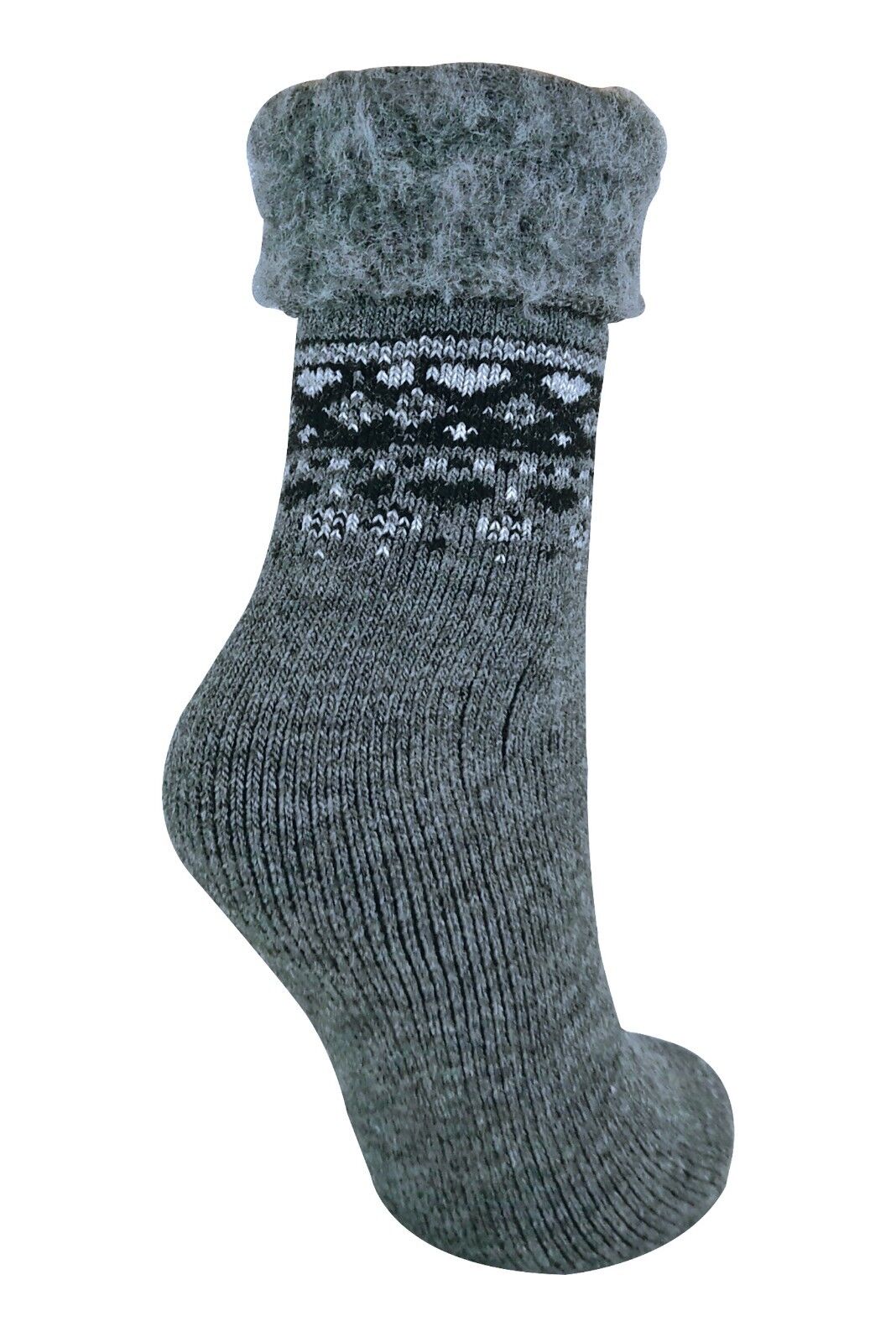 Damen flauschig gemustert Winter warm Thermo Wollmischung Lounge Bett Socken LTOWS - Bild 16 von 54