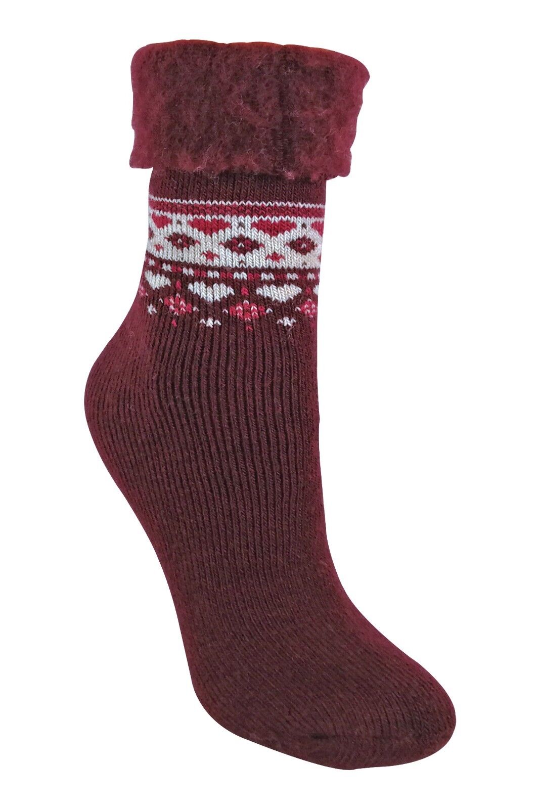 Damen flauschig gemustert Winter warm Thermo Wollmischung Lounge Bett Socken LTOWS - Bild 21 von 54